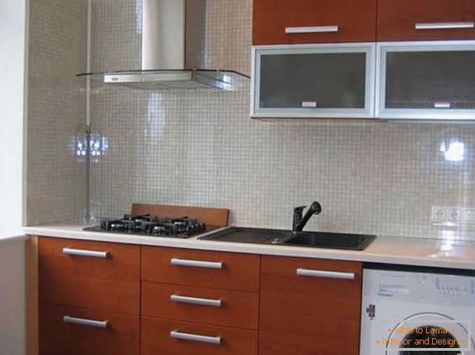 Interior design of a one-room apartment Khrushchev - a kitchen in the style of minimalism