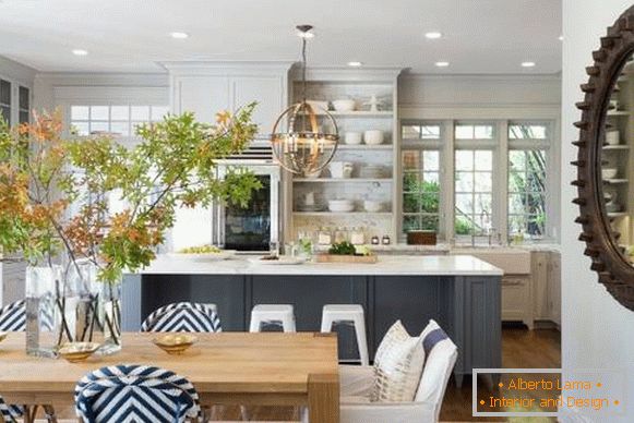 Stylish kitchen design in a private house - photo