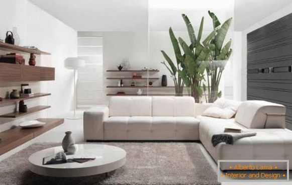 The style of minimalism with the interior of a private house