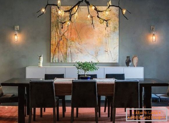Dining room of a private house with your own hands