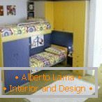 Yellow-blue furniture in the nursery