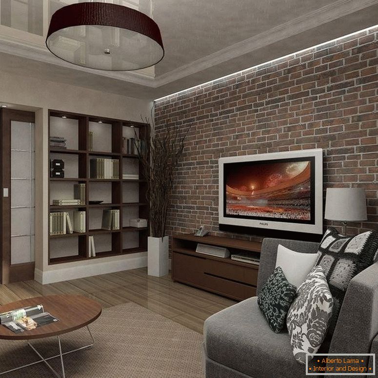 Wall for a brick in the living room