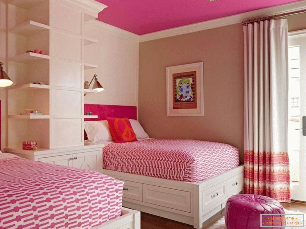 Interior design of a children's room for two girls