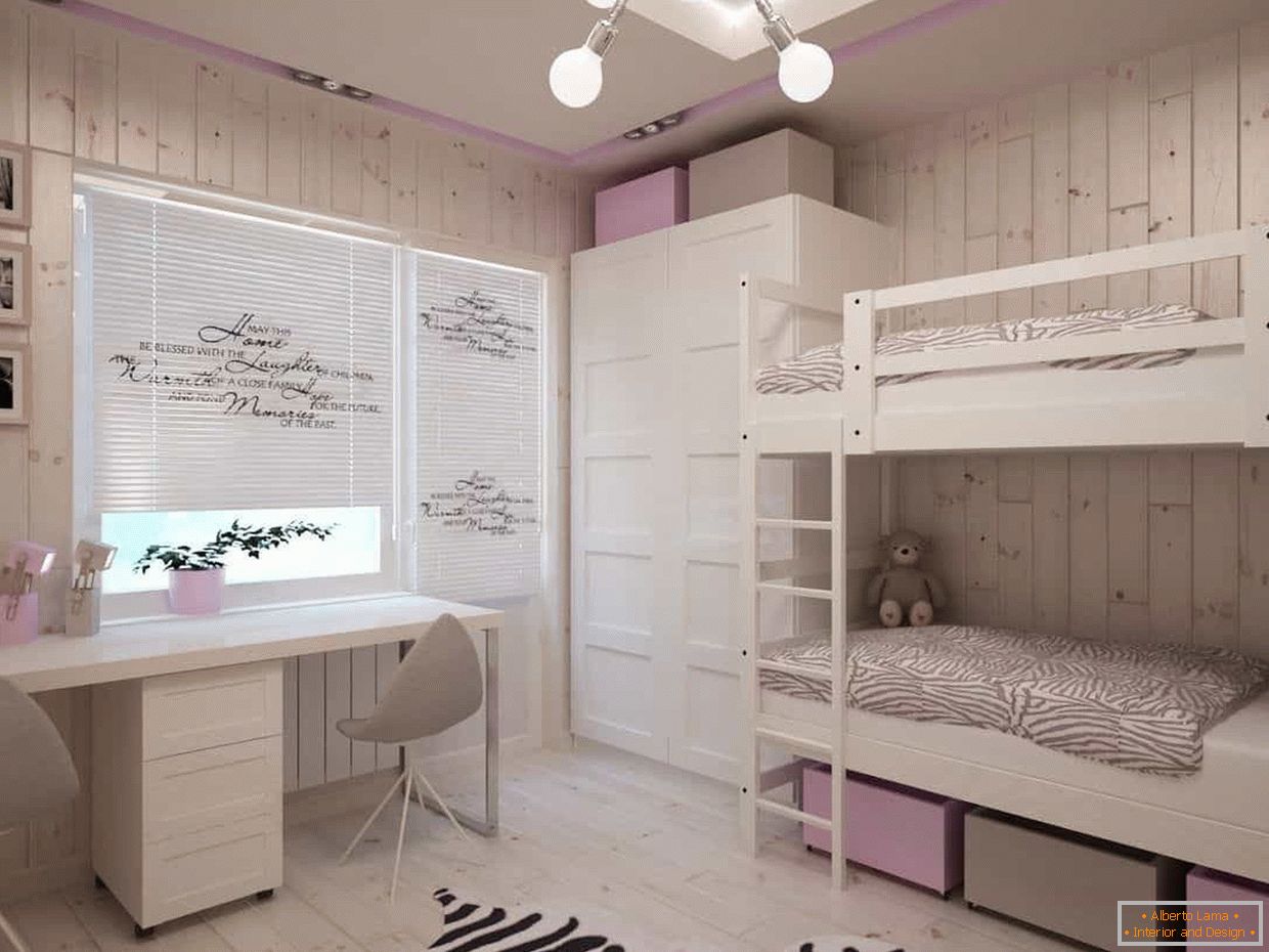 Soft colors in the nursery for two girls