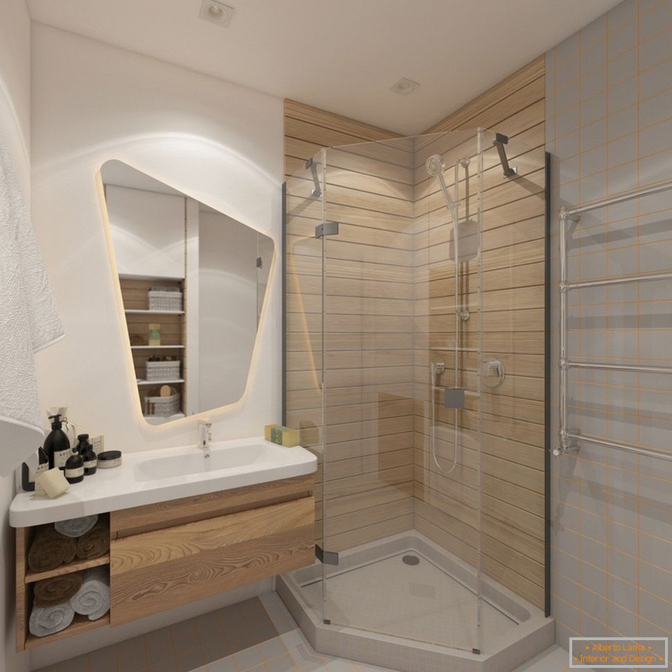 Bathroom interior design in eco-style
