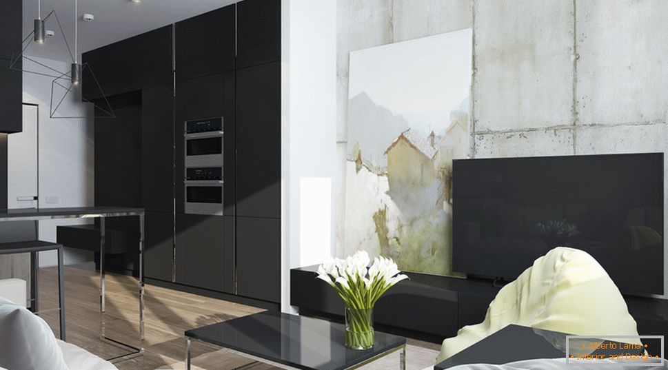 Interior design of a small apartment in gray tones - фото 4