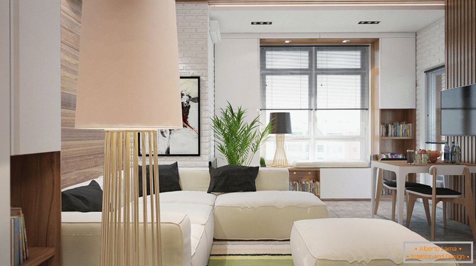 Interior design of a small apartment in light colors