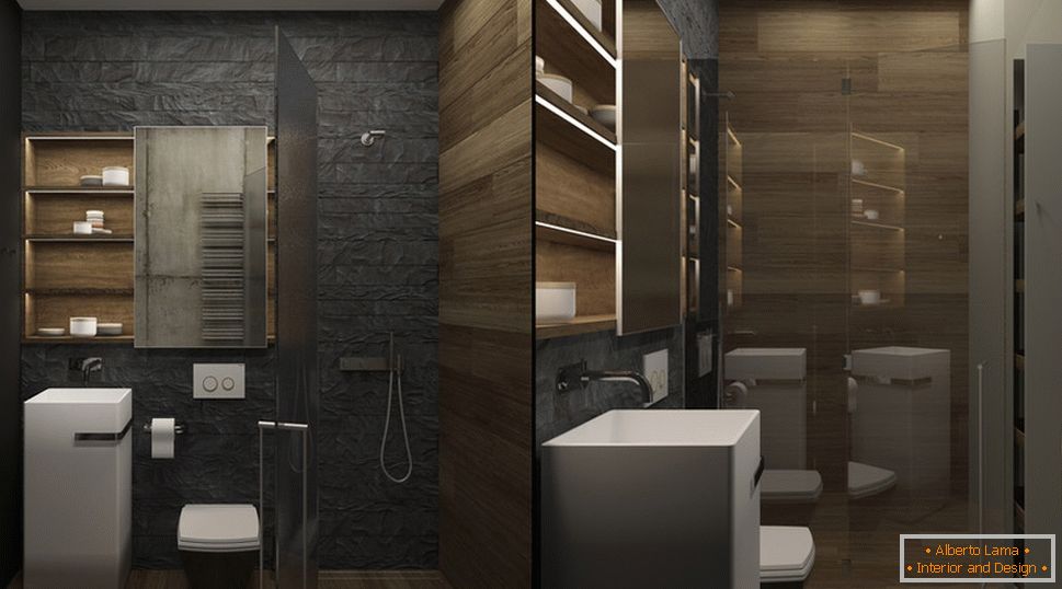 Bathroom design in gray tones