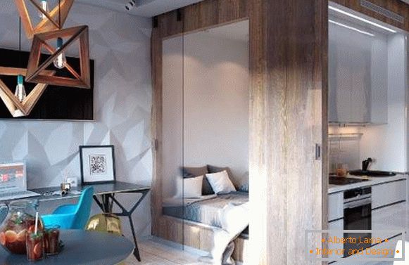 interior design of a small one-room apartment, photo 10