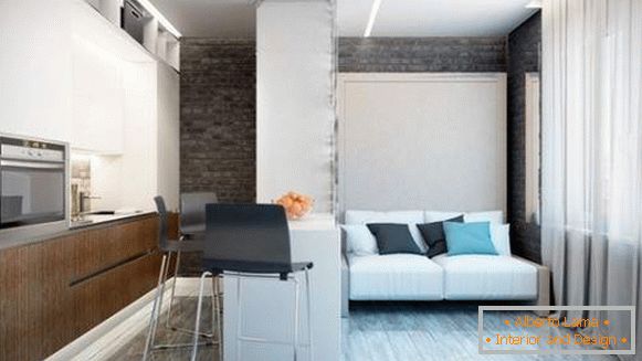 small one-room apartment interior design, photo 15