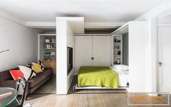 interior design of a small one-room apartment, photo 2
