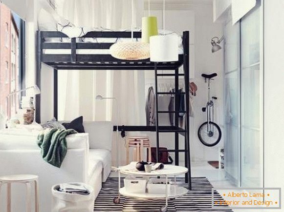 interior design of a small one-room apartment, photo 34