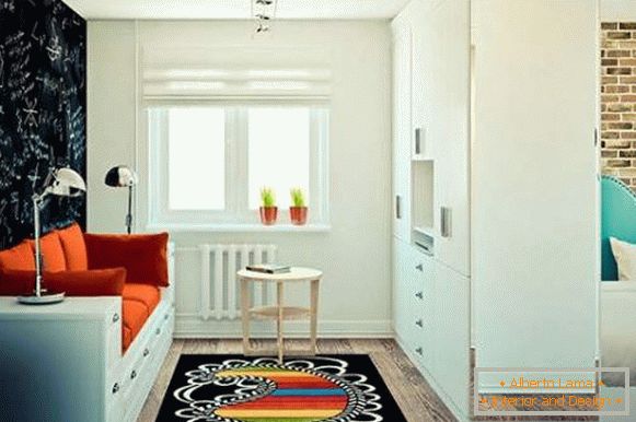 interior design of a small one-room apartment, photo 37