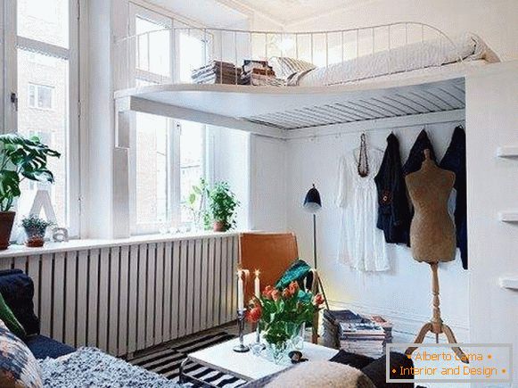 interior design of a small one-room apartment, photo 5