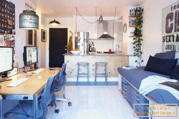 interior design of a small one-room apartment, photo 6