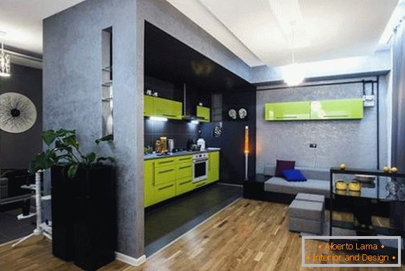 interior design of a small one-room apartment, photo 9