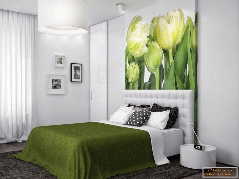 Tulips over the bed