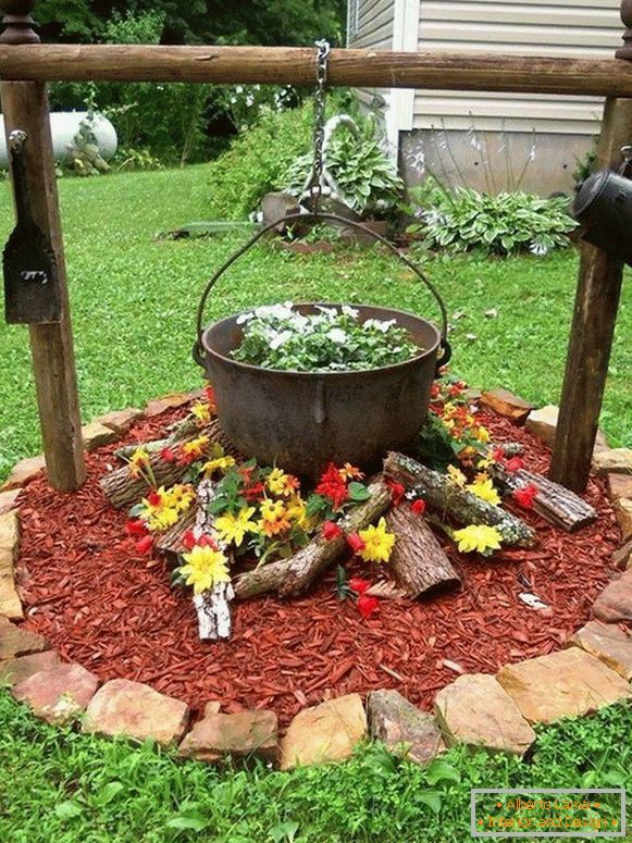 Hearth in the form of a flower bed