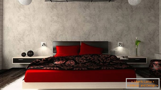 red bedroom design, photo 10