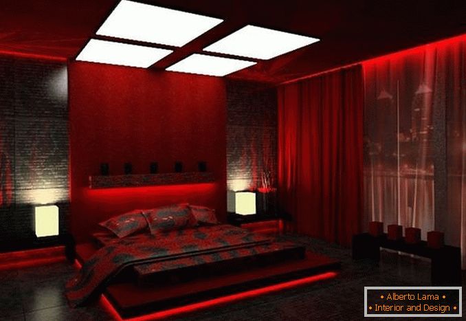 red bedroom design, photo 27