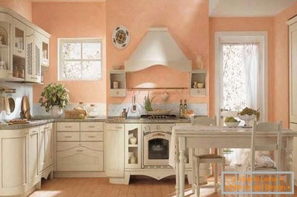 Interior design of a private house - a kitchen interior of a dining room in a classic style