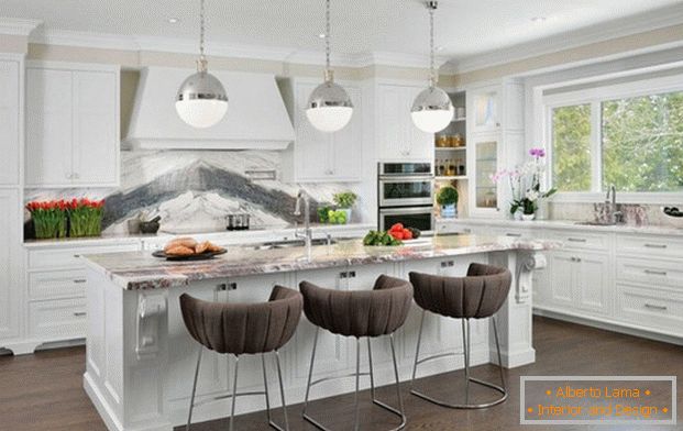 design of a spacious kitchen in a private house
