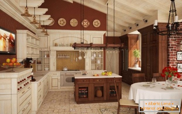 kitchen design in a private house