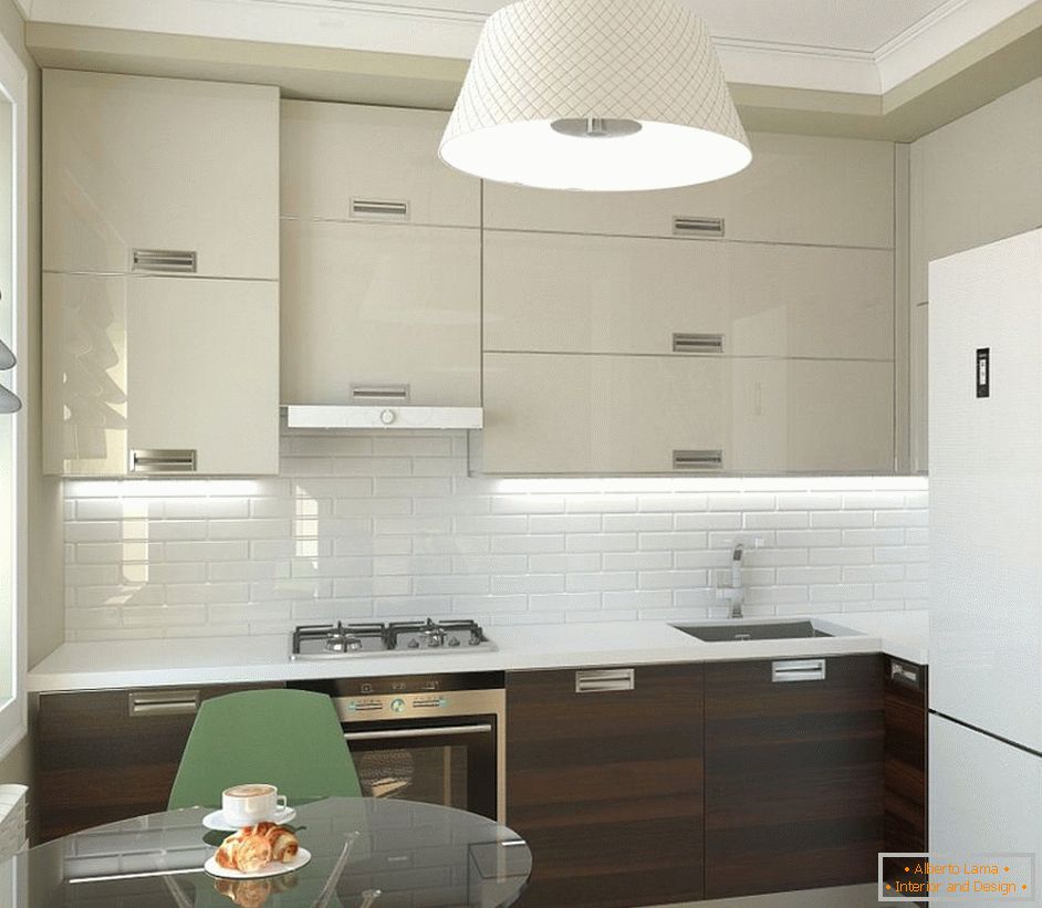 Kitchen in apartment with dining area