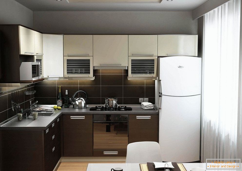 kitchen furniture with built-in fridge