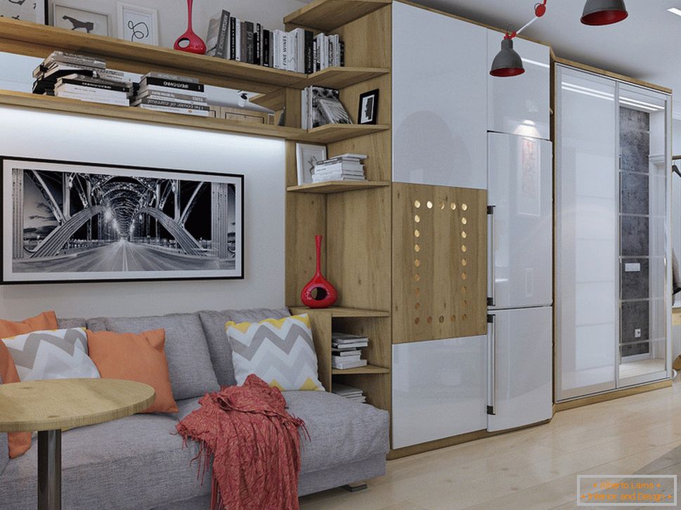 Apartment design 30 sq. M. m in natural colors