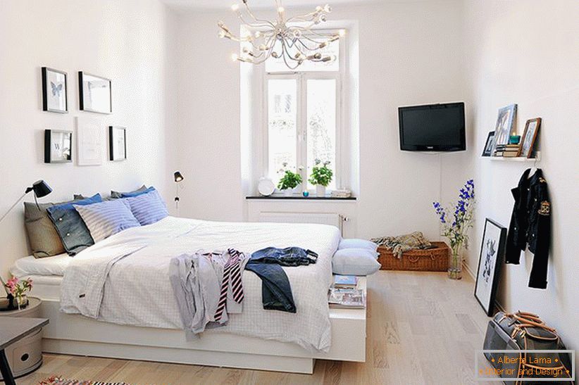 Small bedroom in white color