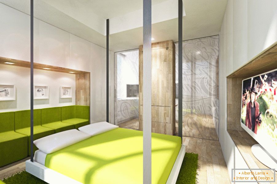 Apartment design transformer: bed in the living room