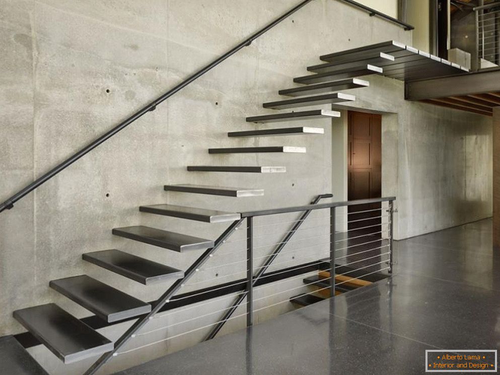 Metal staircase in the interior