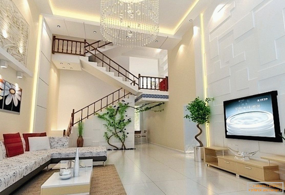 Elegant staircase to the second floor