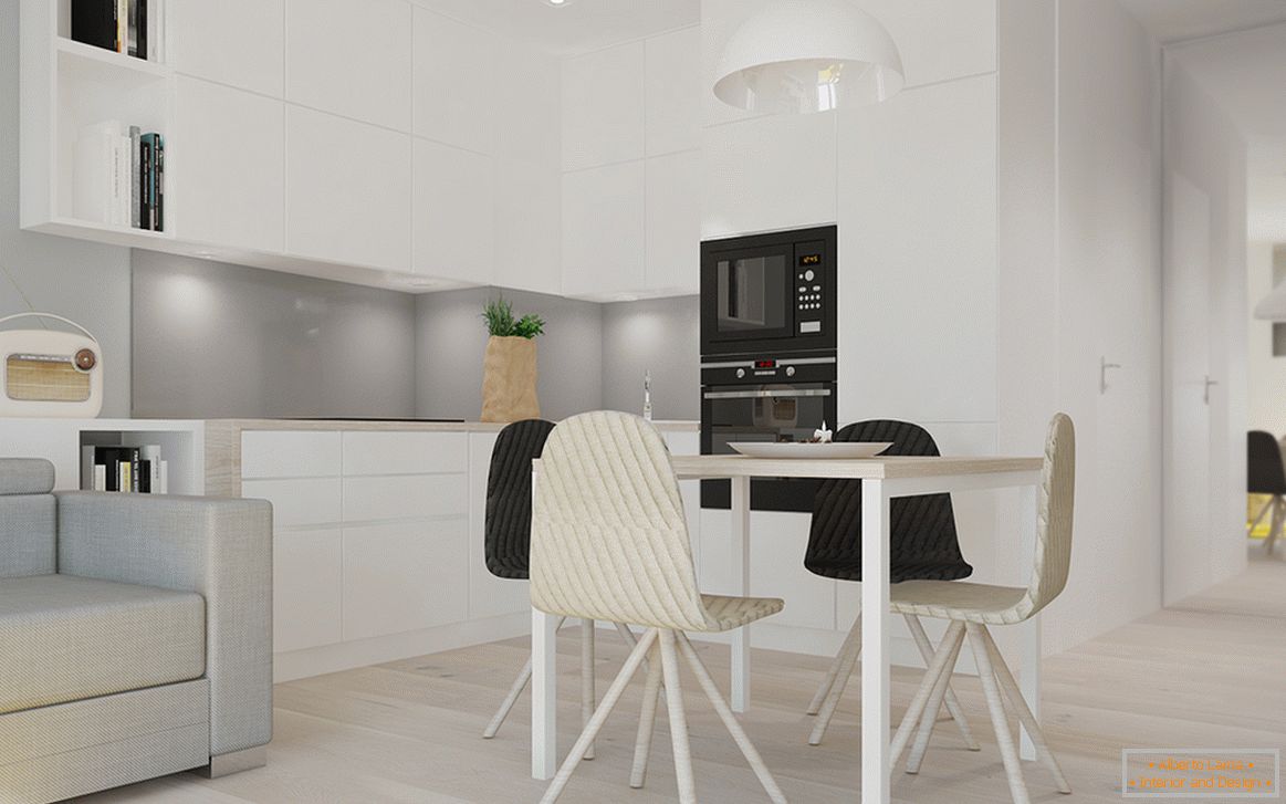 Kitchen corner in white color