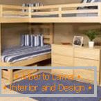 Wooden bed for a large family