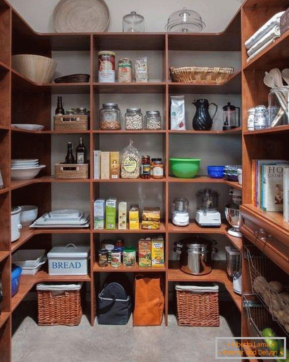 Wooden shelving for pantry