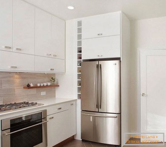 design of a small kitchen with a refrigerator, photo 33