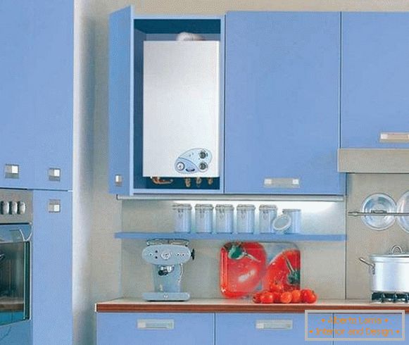 small kitchen design with gas column photo, photo 39