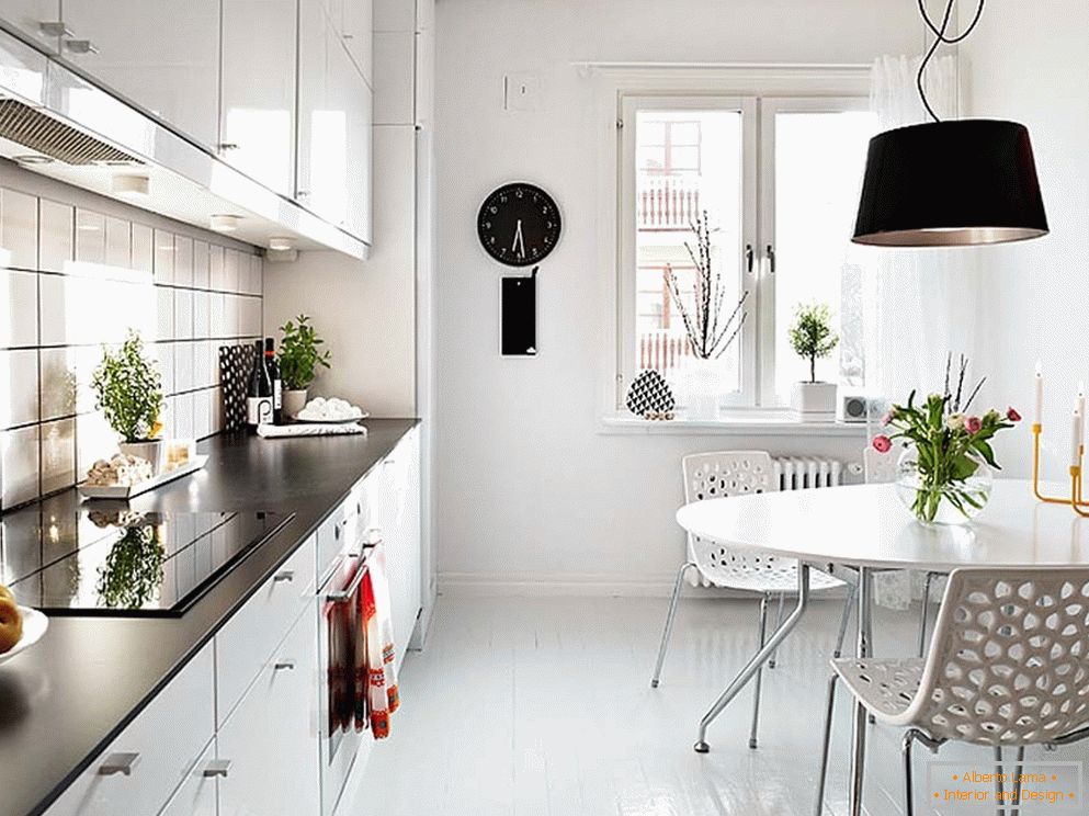 Kitchen interior in white tones