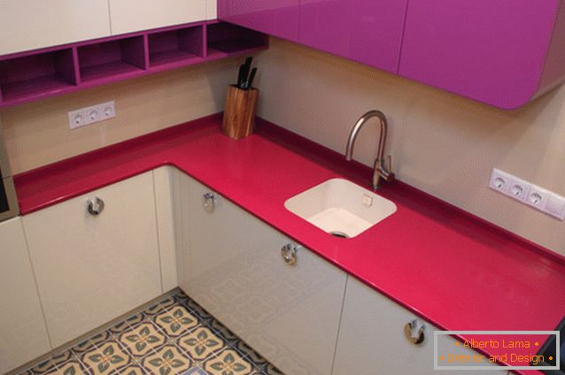 Bright corner kitchen design