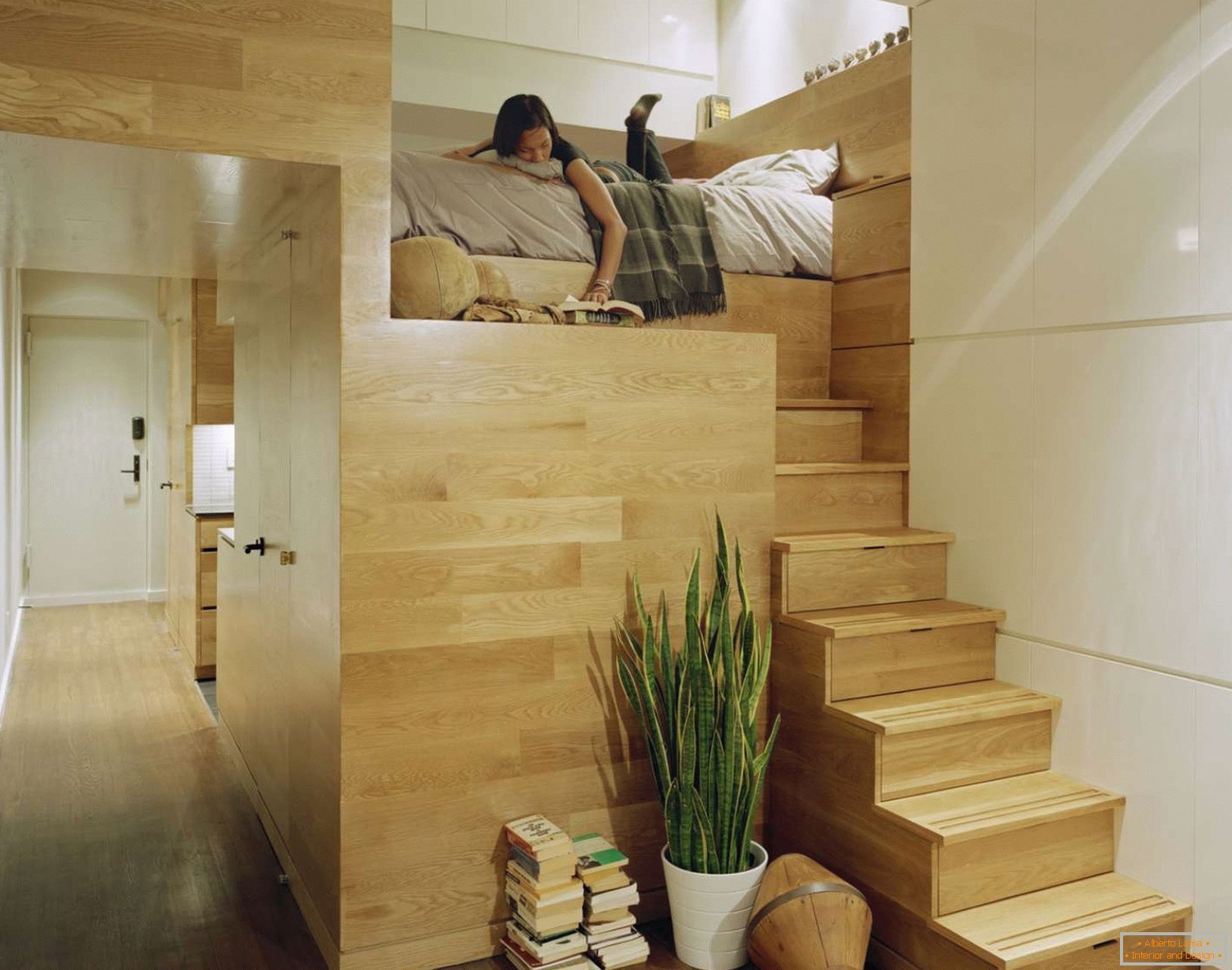 Bed on the stairs