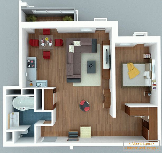 design projects of small studio apartments