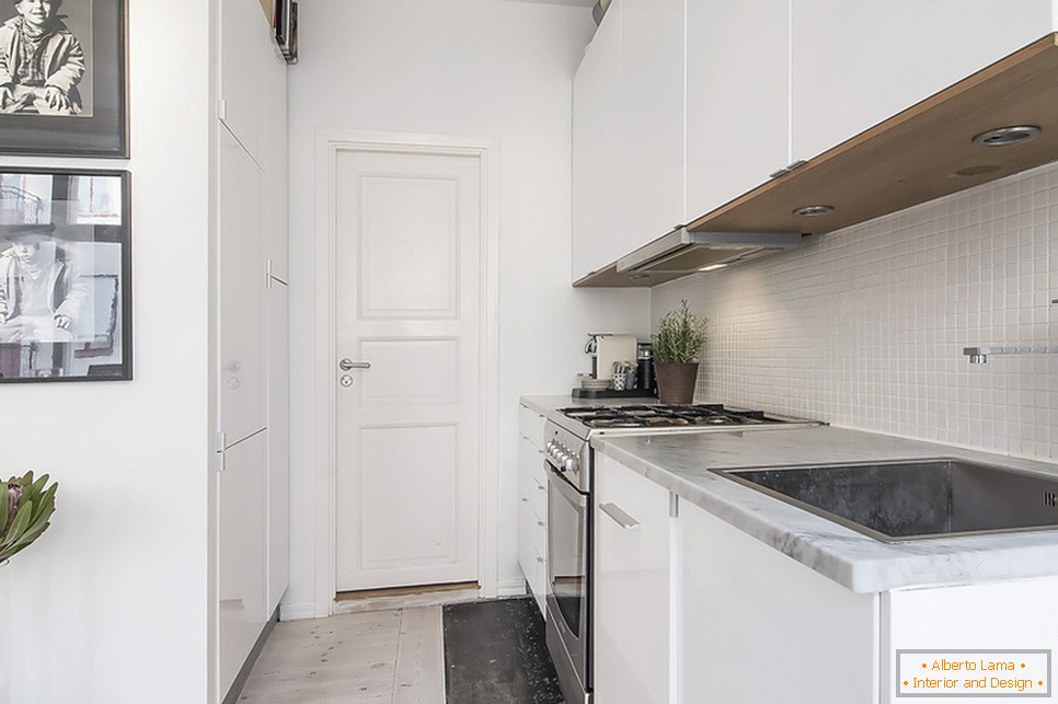 Small kitchen in white color