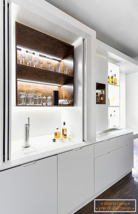 White kitchen furniture for a small apartment