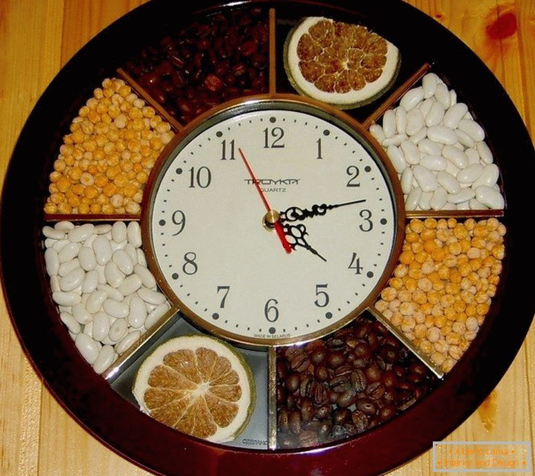Dial of beans, peas and coffee