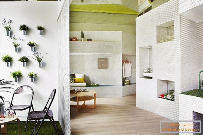 Design of a small open-plan apartment