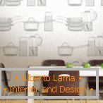 Wallpaper with a picture of dishes