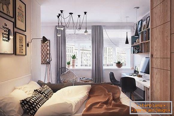 The best design options for a one-room apartment of 40 sq m