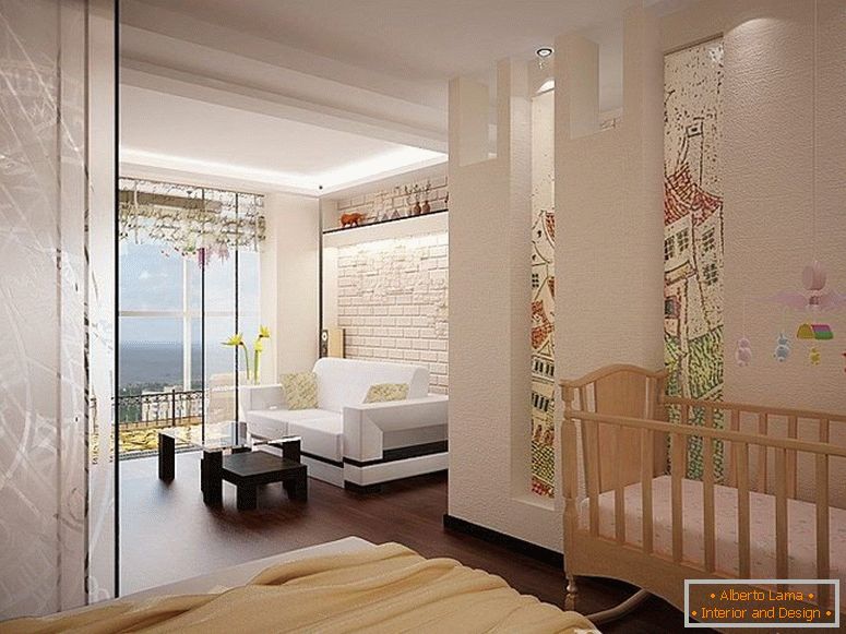 One bedroom apartment with panoramic window